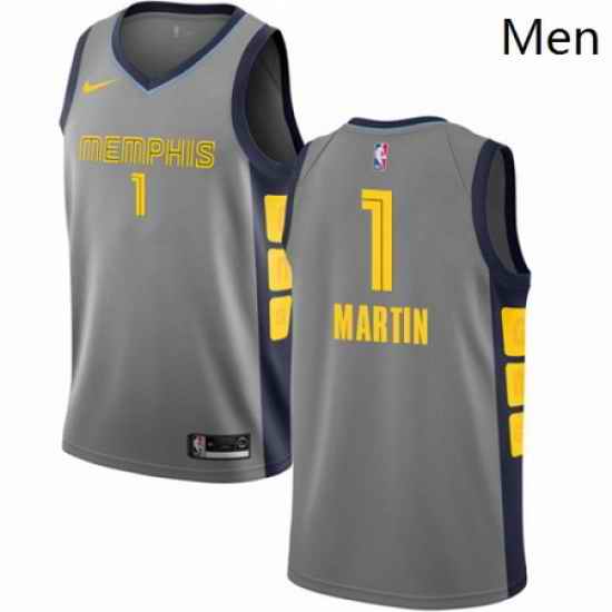 Mens Nike Memphis Grizzlies 1 Jarell Martin Swingman Gray NBA Jersey City Edition